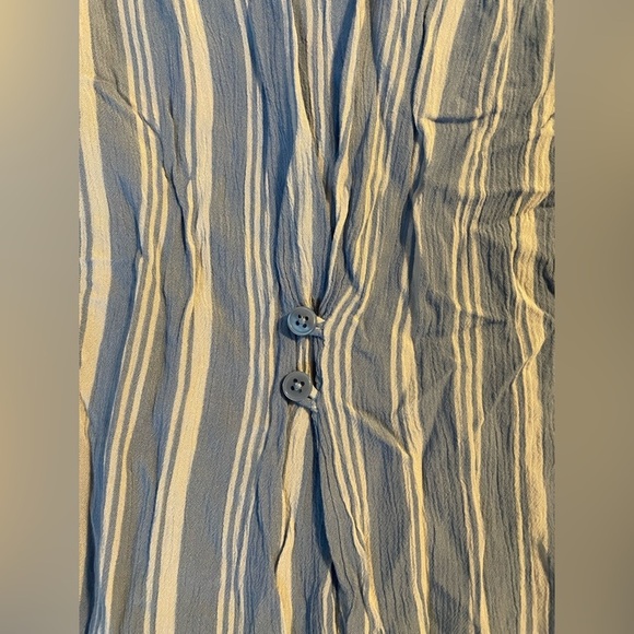 Market & Spruce Blue and White Striped Cinched Waist Tank Top - Picture 5 of 7